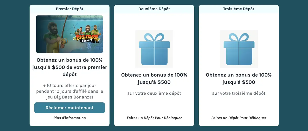 Bonus de bienvenue casino en ligne