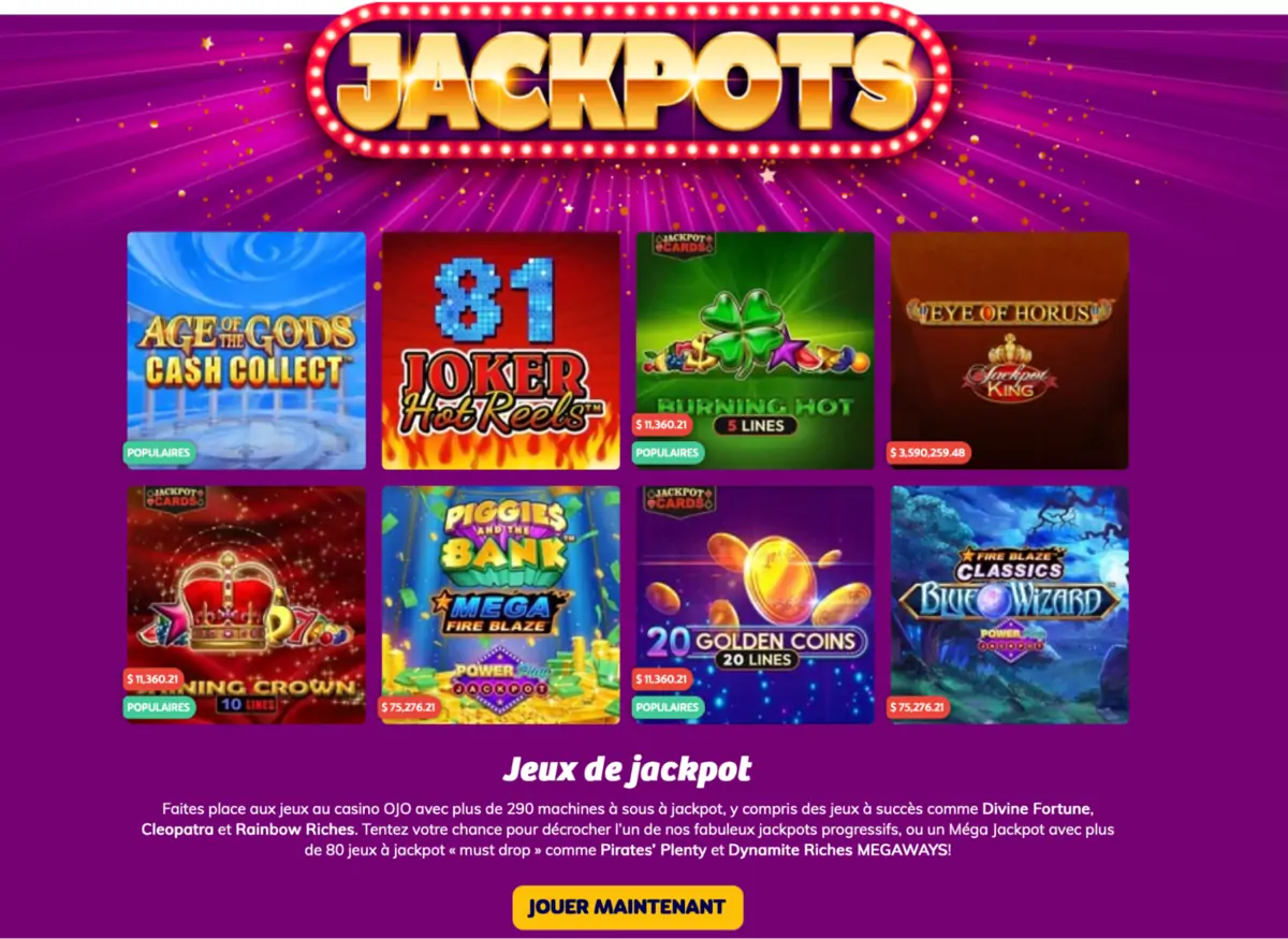 PlayOJO jackpot