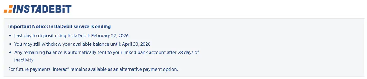 Instadebit casinos