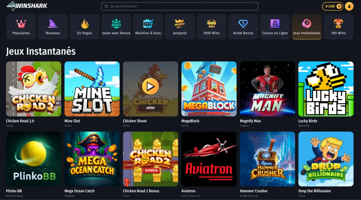 Jeux instantanés