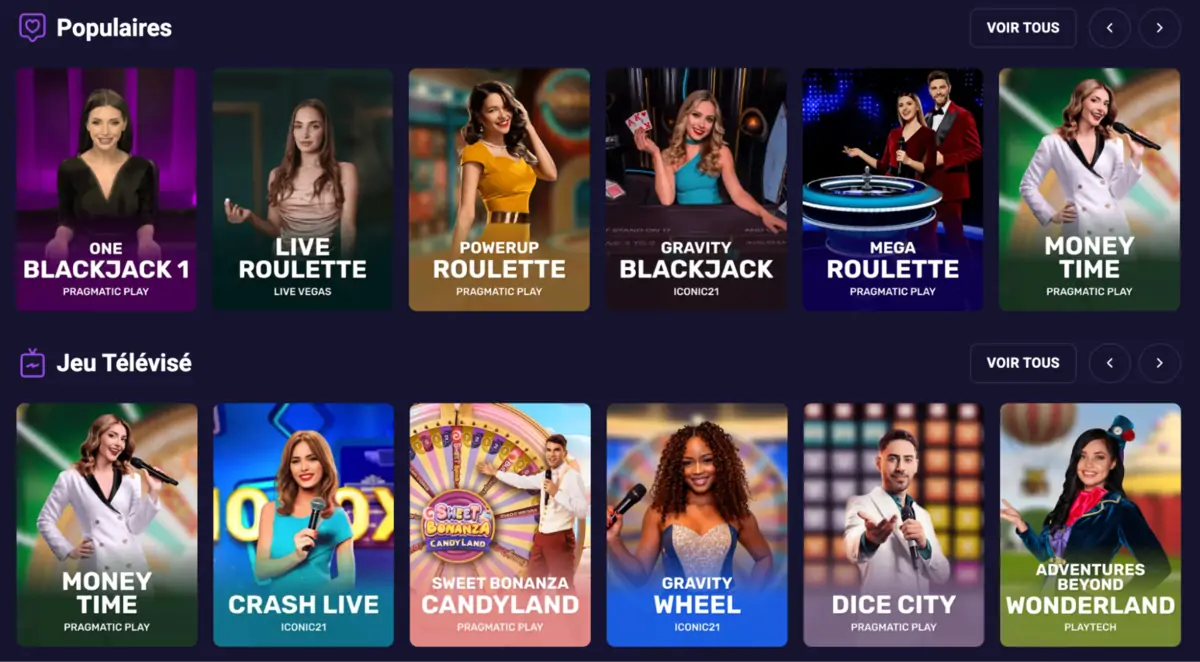 Le Spirit Casino en direct