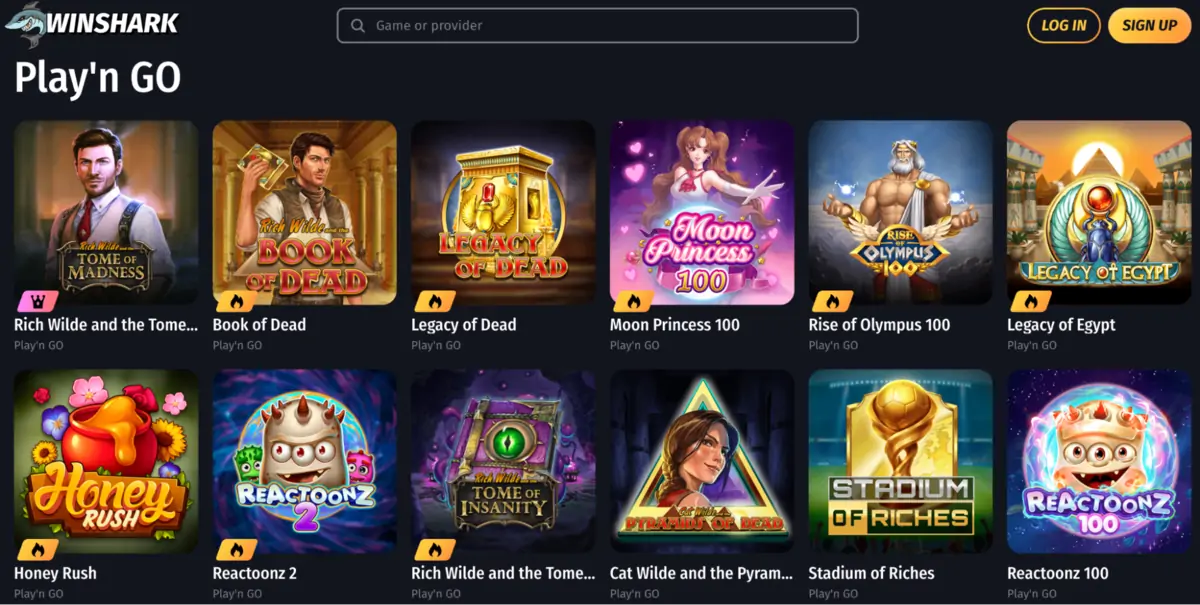 WinShark casino Play’n GO WinShark Casino