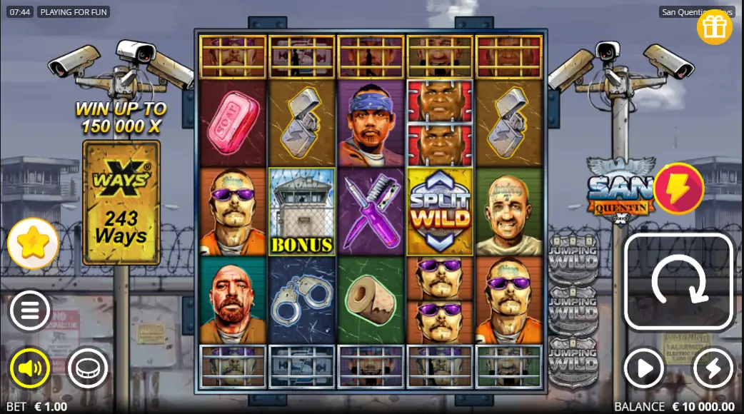 San Quentin xWays, un jeu Nolimit City San Quentin xWays de Nolimit City