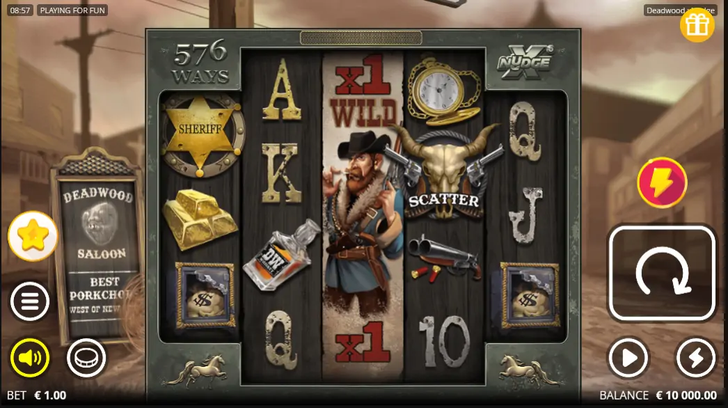Deadwood xNudge, un jeu Nolimit City Deadwood xNudge de Nolimit City