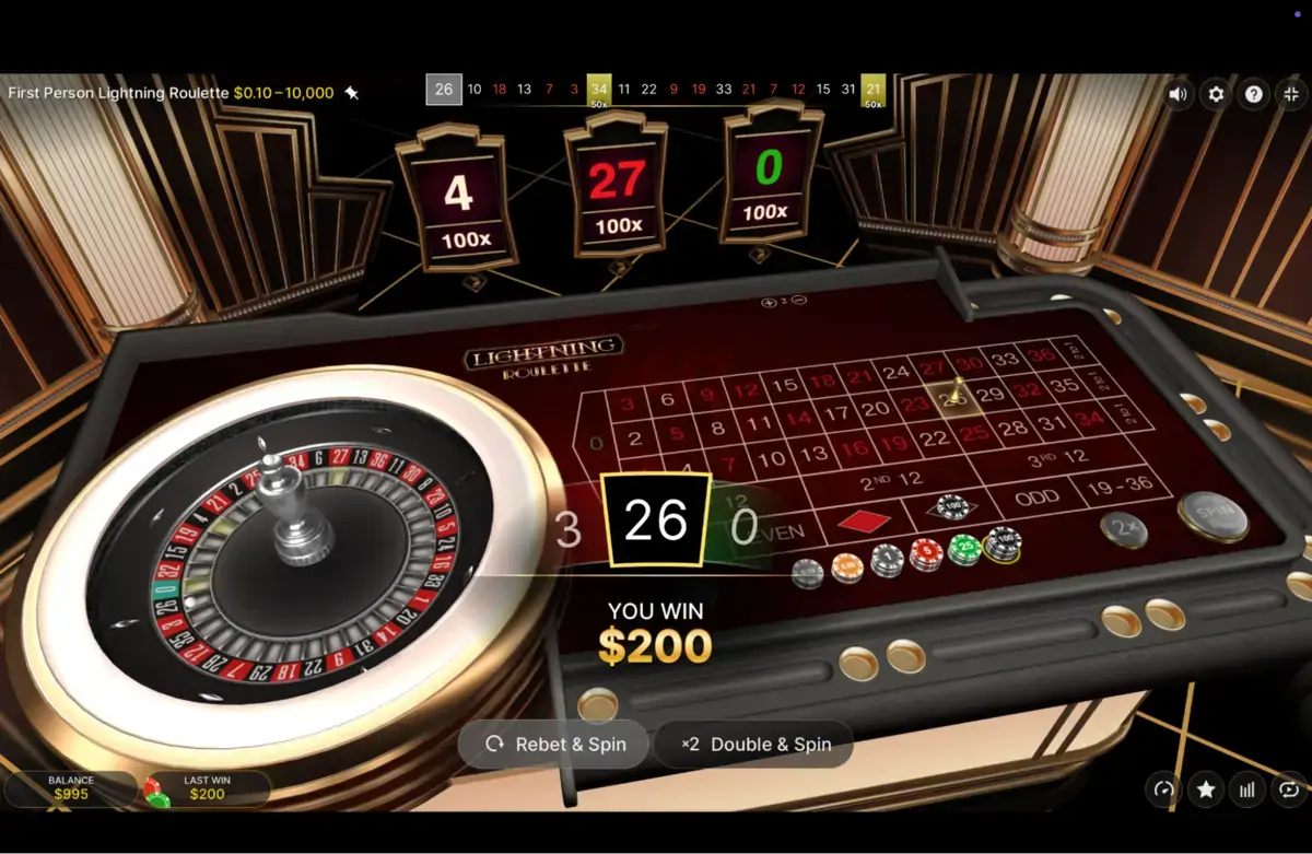 First Person Lightning Roulette démo