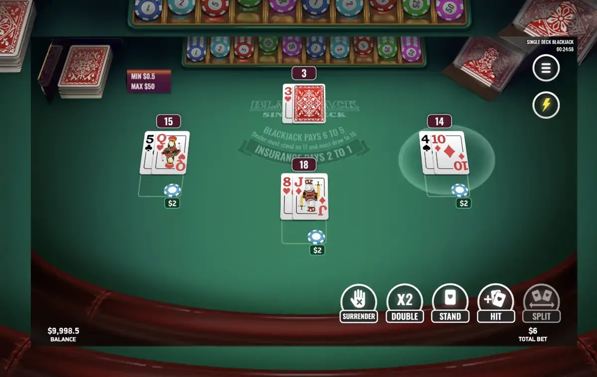 Single Deck Blackjack