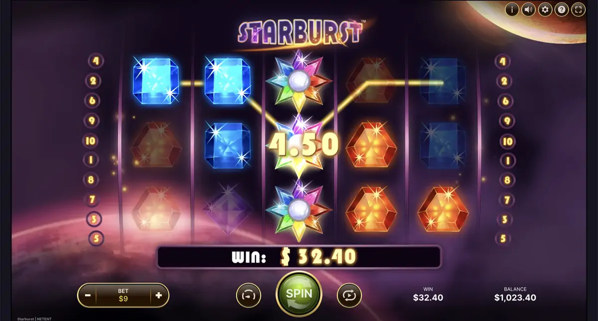 Starburst slot