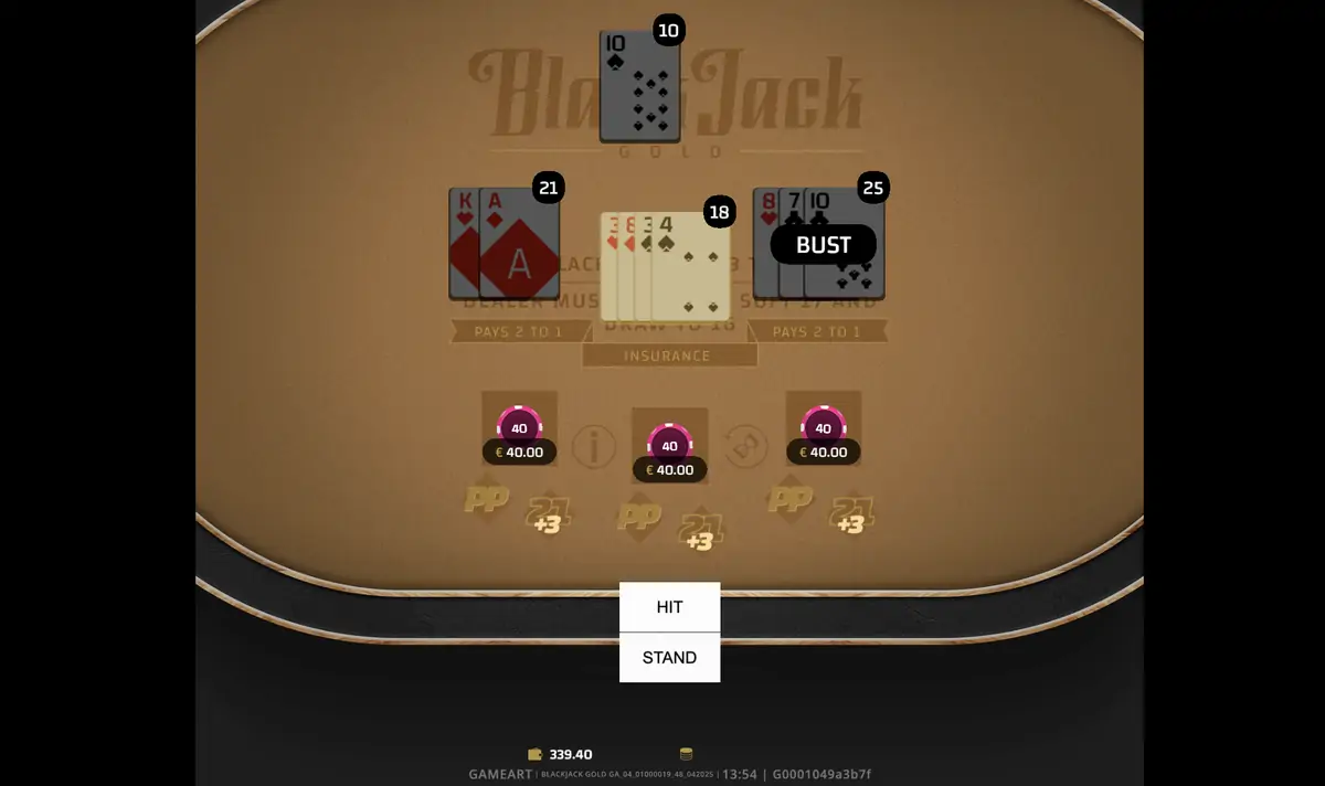 Blackjack Gold de GameArt