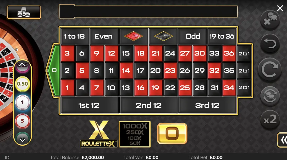 Le jeu Roulette X de Pixiu Gaming Roulette X